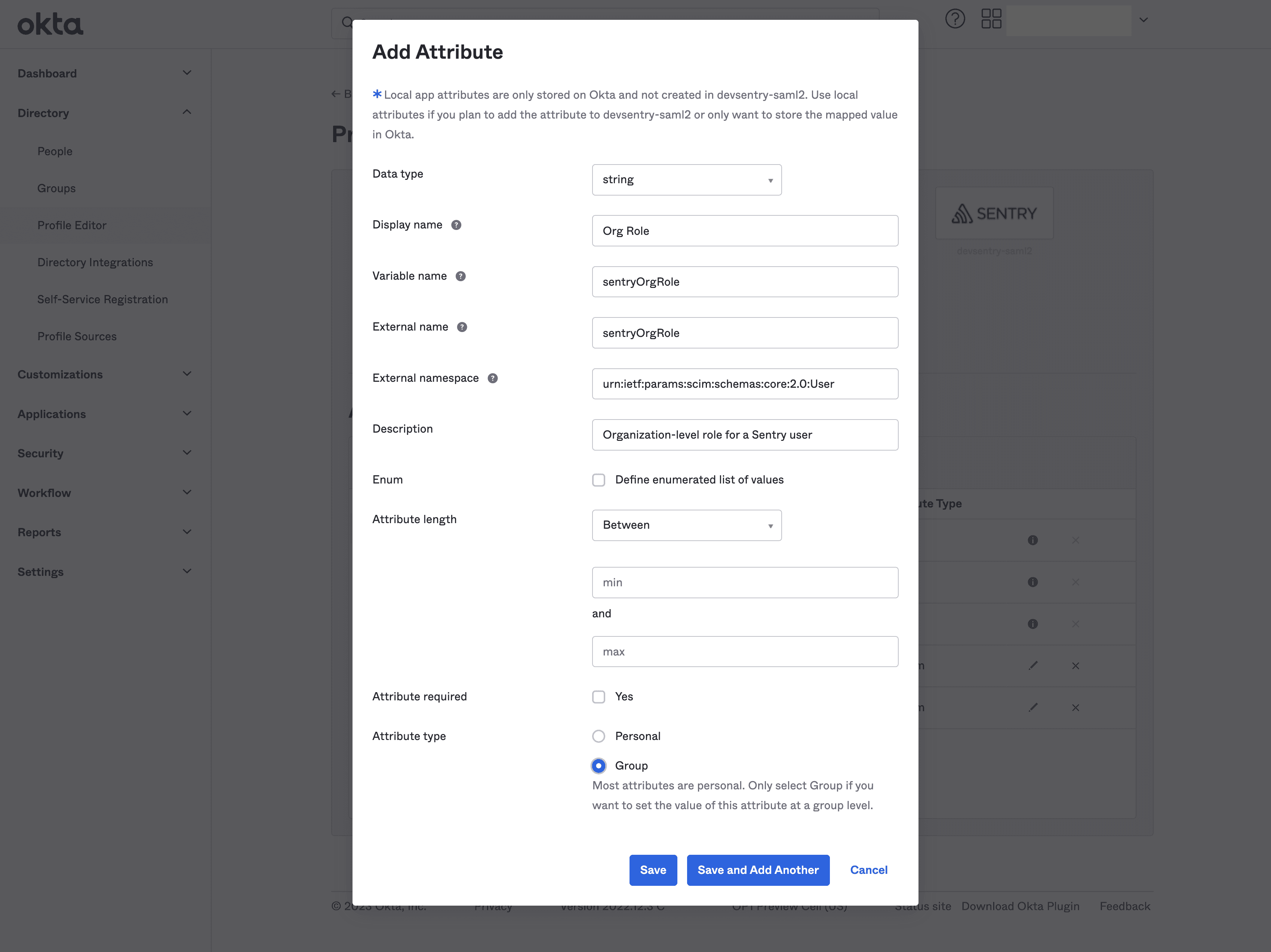 Okta Custom Attribute